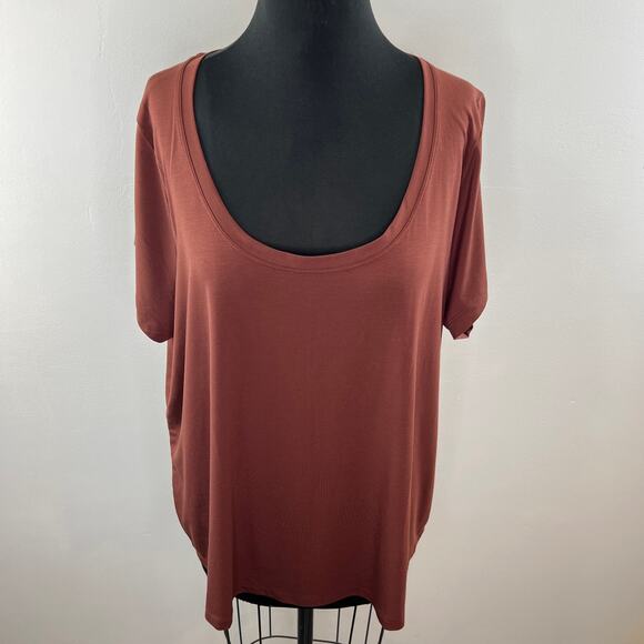 ATHLETA Stratus II Top Brown Cinnamon Soft Essence Fabric Tencel Relaxed Plus 2X - Picture 2 of 6